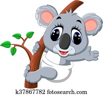 cute, koala, caricatura