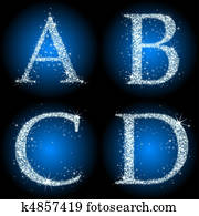 letters stars blue ABCD letters stars blue ABCD