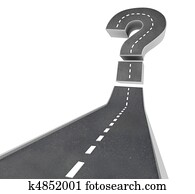 Question Mark on Road - Uncertainty Question Mark on Road - Uncertainty