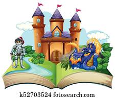 storybook, mit, ritter, und, feuerdrachen storybook, mit, ritter, und, feuerdrachen