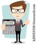 Accountant with a Calculator, Vector Illustration Accountant with a Calculator, Vector Illustration