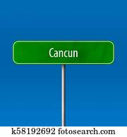 Cancun - town sign, place name sign