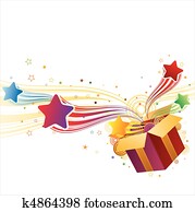 gift box and star gift box and star
