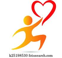 Heart and figure logo Heart and figure logo