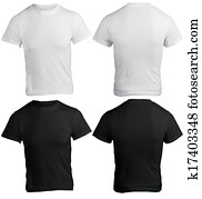 Men's Blank Black and White Shirt Template