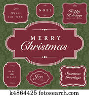 Vector Christmas Frame and Ornament