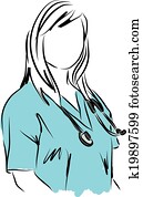שרות רפואי, אמון, רופא, illust