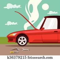 Broken car. Accident with car Broken car. Accident with car