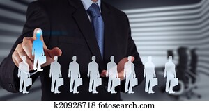 businessman hand choosing people icon as human resources concep businessman hand choosing people icon as human resources concep