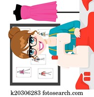 Dressmaker Woman Using Sewing Machine Dressmaker Woman Using Sewing Machine