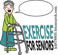 Exercising Senior Lady with Walker