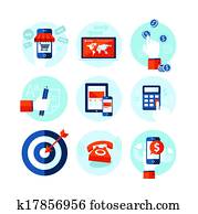 Flat design icons for e-commerce Flat design icons for e-commerce