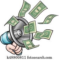 Megaphone Money Concept