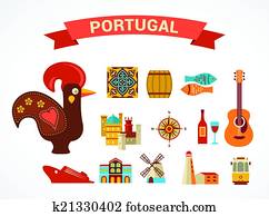 portugal, -, jogo, de, vetorial, ícones