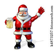 Santa Holding Beer Santa Holding Beer