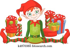 weihnachtself, mit, geschenke weihnachtself, mit, geschenke