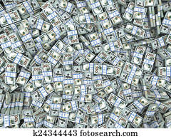 paquetes, de, dólares, fondo., lotes, de, efectivo, dinero.