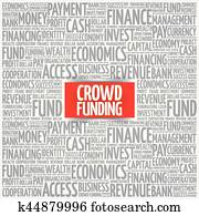 multitud, provisión de recursos financieros, palabra, nube