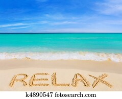 palavra, relaxe, ligado, praia