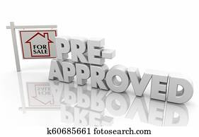 pre-approved, zaručiť sa, domov loan, borrow peniaze, 3d, ukážka