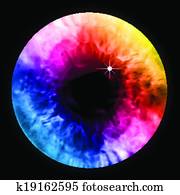 Rainbow color eye pupil macro. Vector Rainbow color eye pupil macro. Vector