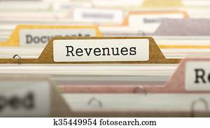 revenus, concept, sur, dossier, register.