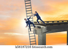 Business unethical competition concept with businessmen