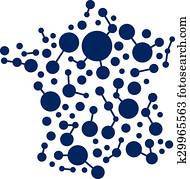 France network map logo France network map logo