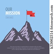 vektor, flache, fahne, auf, mountain., erfolg, illustration., ziel, achievement., geschaefts, concept. vektor, flache, fahne, auf, mountain., erfolg, illustration., ziel, achievement., geschaefts, concept.