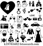 Wedding icons set illustration eps Wedding icons set illustration eps