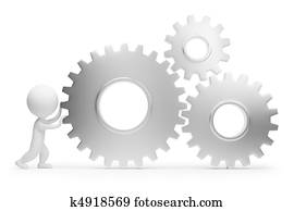 3d small people - rolls gears