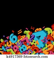 Abstract numbers background Abstract numbers background