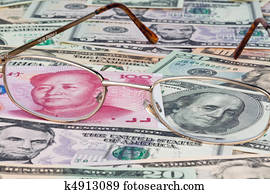 china, empresa / negocio, yuan, y, el, dólar