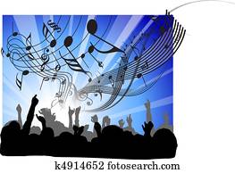 gente, en, el, concierto