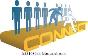 Hand help up connect to join people group