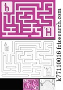 leicht, alphabet, labyrinth, -, buchstabe h leicht, alphabet, labyrinth, -, buchstabe h