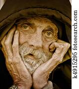 Pensive Portrait-Homeless Man