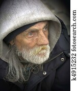 Pensive Portrait-Homeless Man