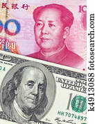 porcelaine, business, yuan, et, les, dollar