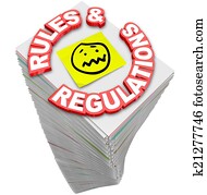 Rules Regulations Paperwork Stack Pile Endless Laws Guidelines F