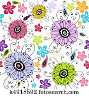 Seamless white floral pattern
