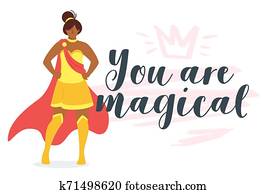 sie, ar, magische, feministin, ermächtigen, motivational, plakat