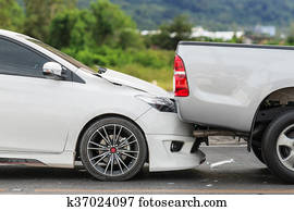 תאונה של מכונית, לכלול, שני, מכוניות, על הרחוב