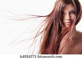 A girl with long hair