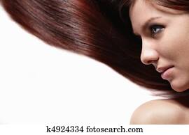 A pretty girl with beautiful hair