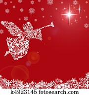 Christmas Angel with Trumpet and Snowflakes Christmas Angel with Trumpet and Snowflakes