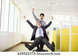 happy business people having fun in office