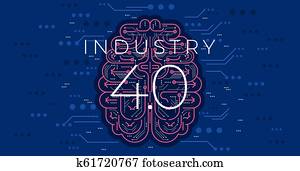 industrie, 4.0, begriff, vektor, illustration., viert, industriell, revolution. industrie, 4.0, begriff, vektor, illustration., viert, industriell, revolution.