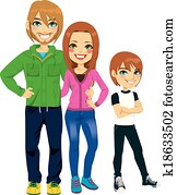 moderne, familieportrett