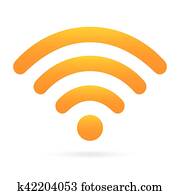 orange wifi icon wireless symbol on isolated background orange wifi icon wireless symbol on isolated background